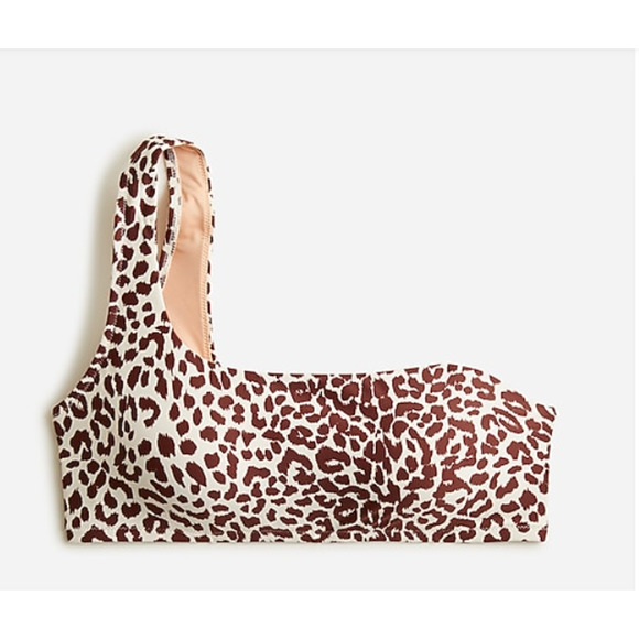 J. Crew Other - J. Crew NWT One-shoulder bikini top in leopard print size small